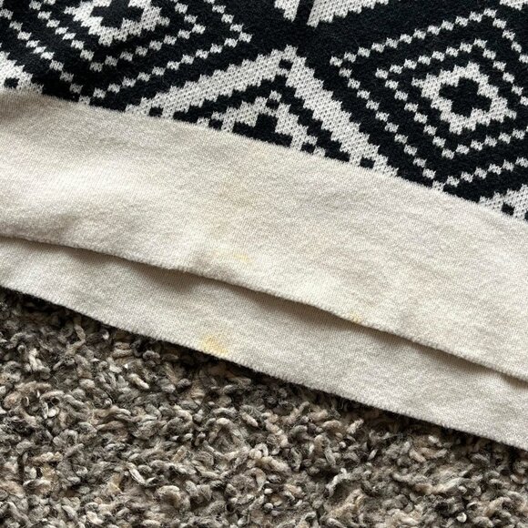 Banana Republic Sweater Medium Monochrome Geometric Aztec Cotton V-Neck Pullover - Picture 8 of 8